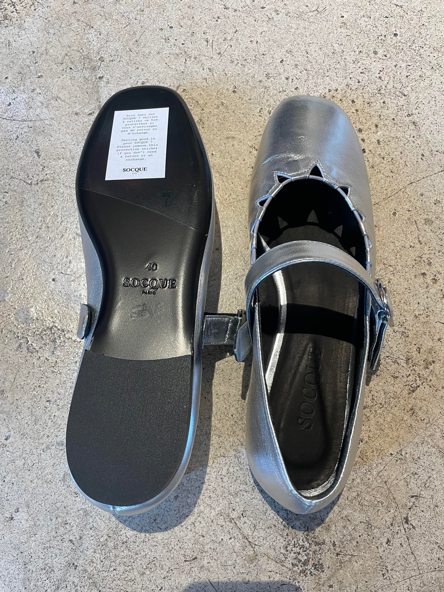 SOCQUE - Ballerines GINGER Argent