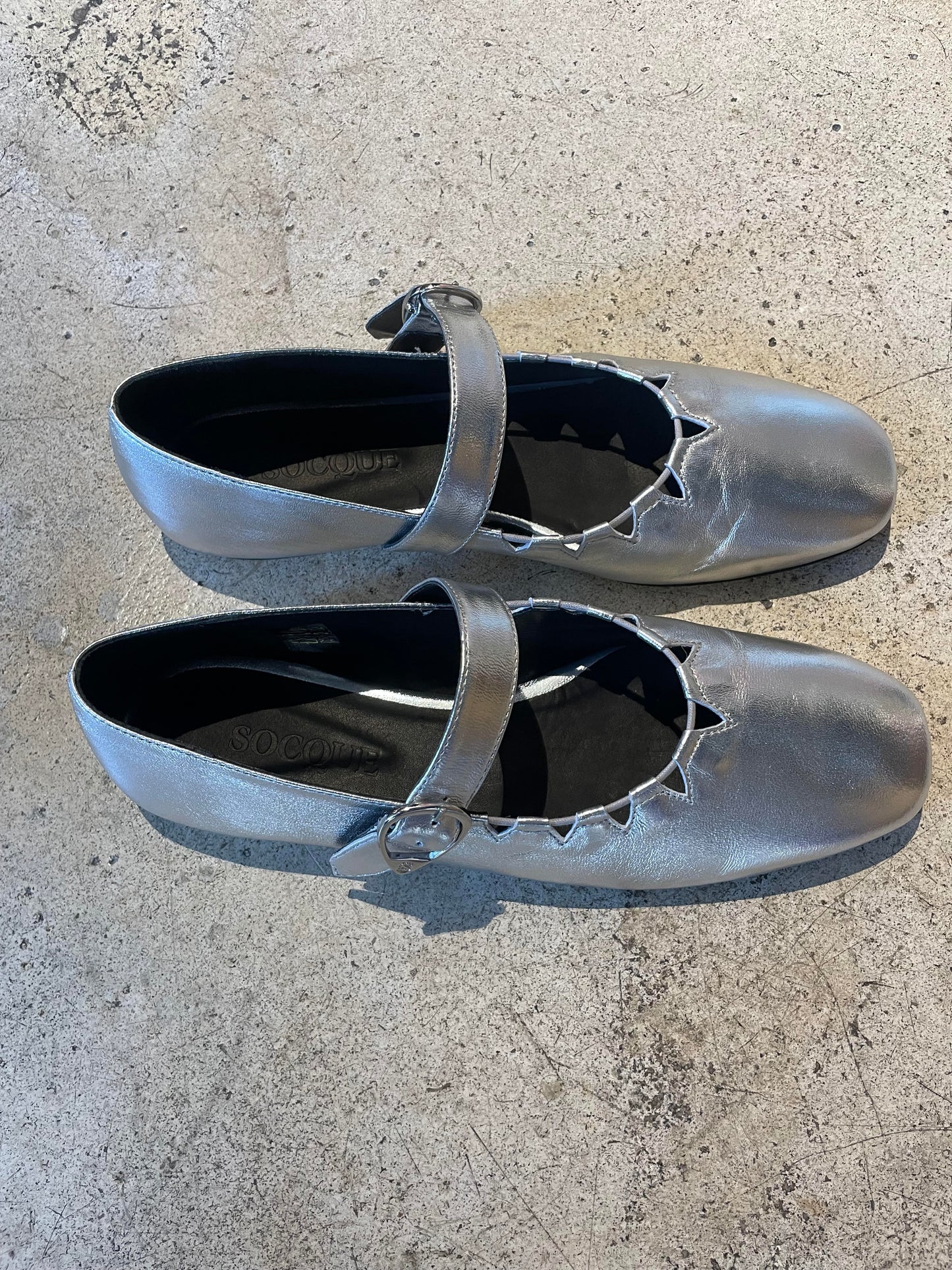 SOCQUE - Ballerines GINGER Argent