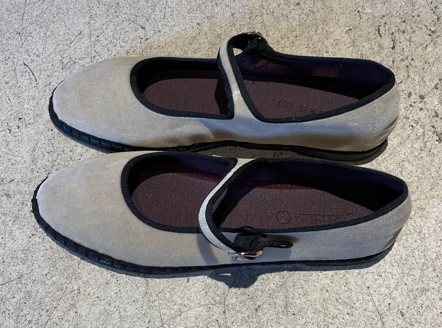 FLABELUS - Mary Jane en velours écru