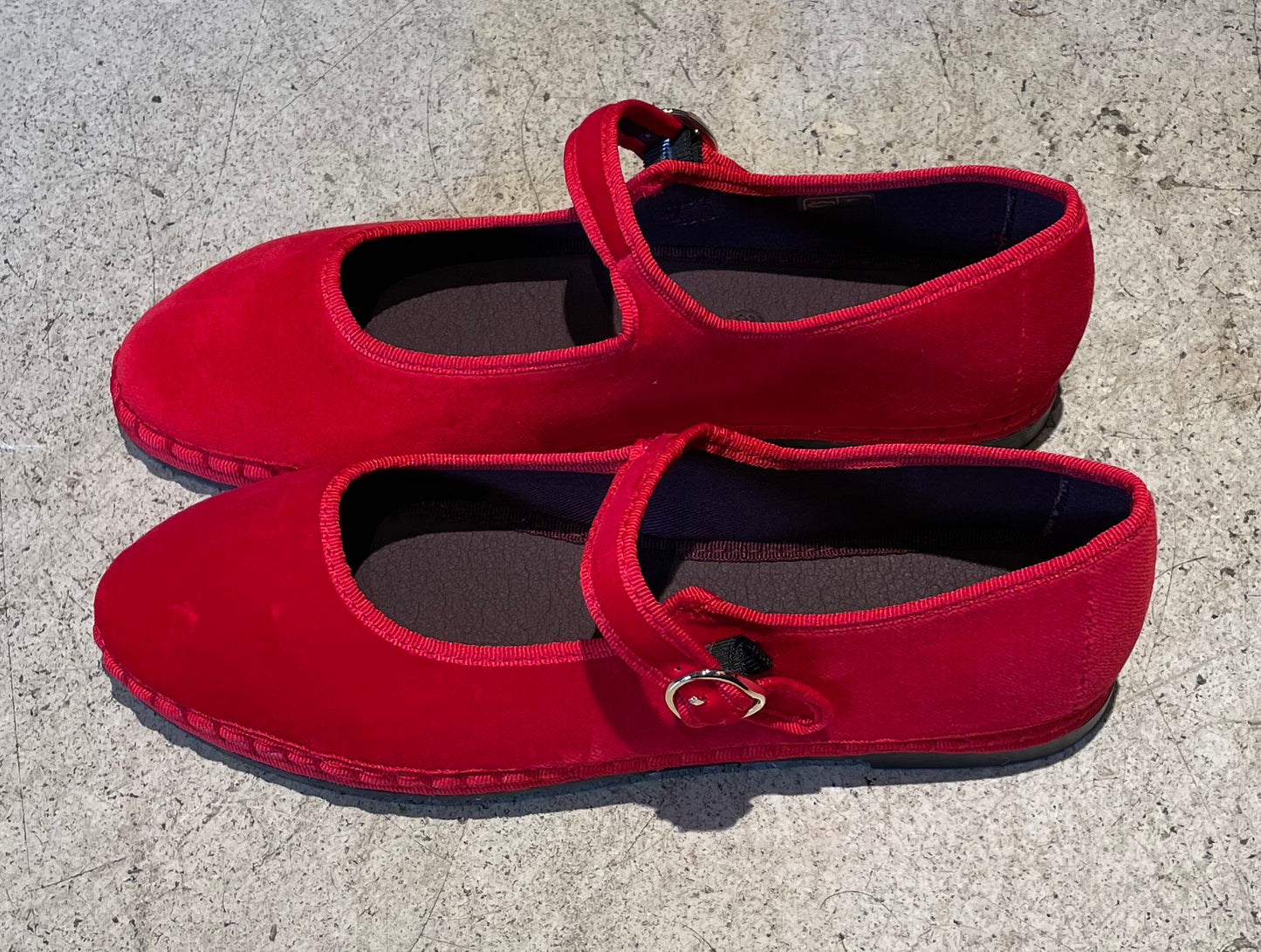 FLABELUS - Mary Jane en velours rouge
