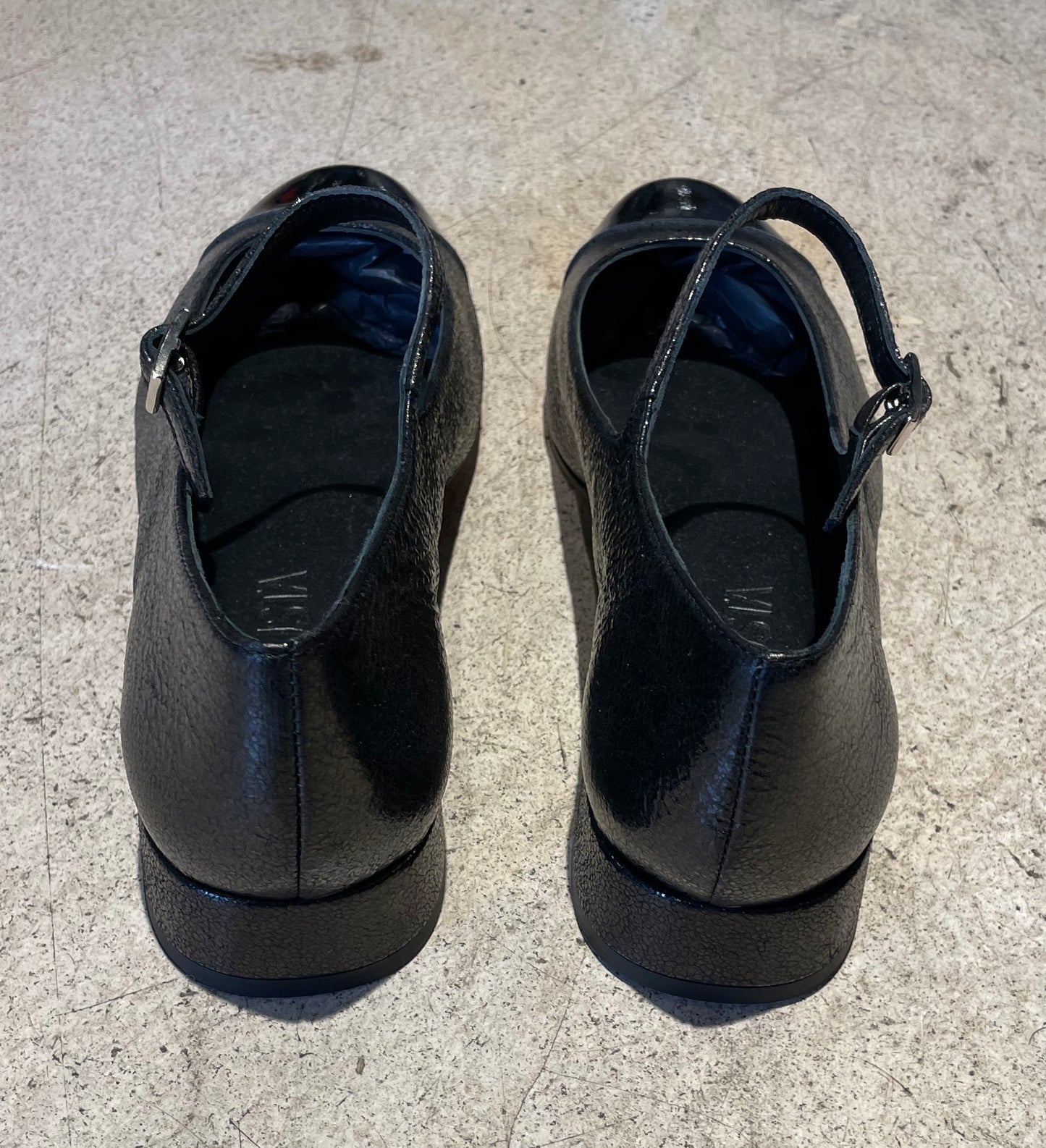 AUGUSTA - Babies Lola - Lamé noir et Verni noir