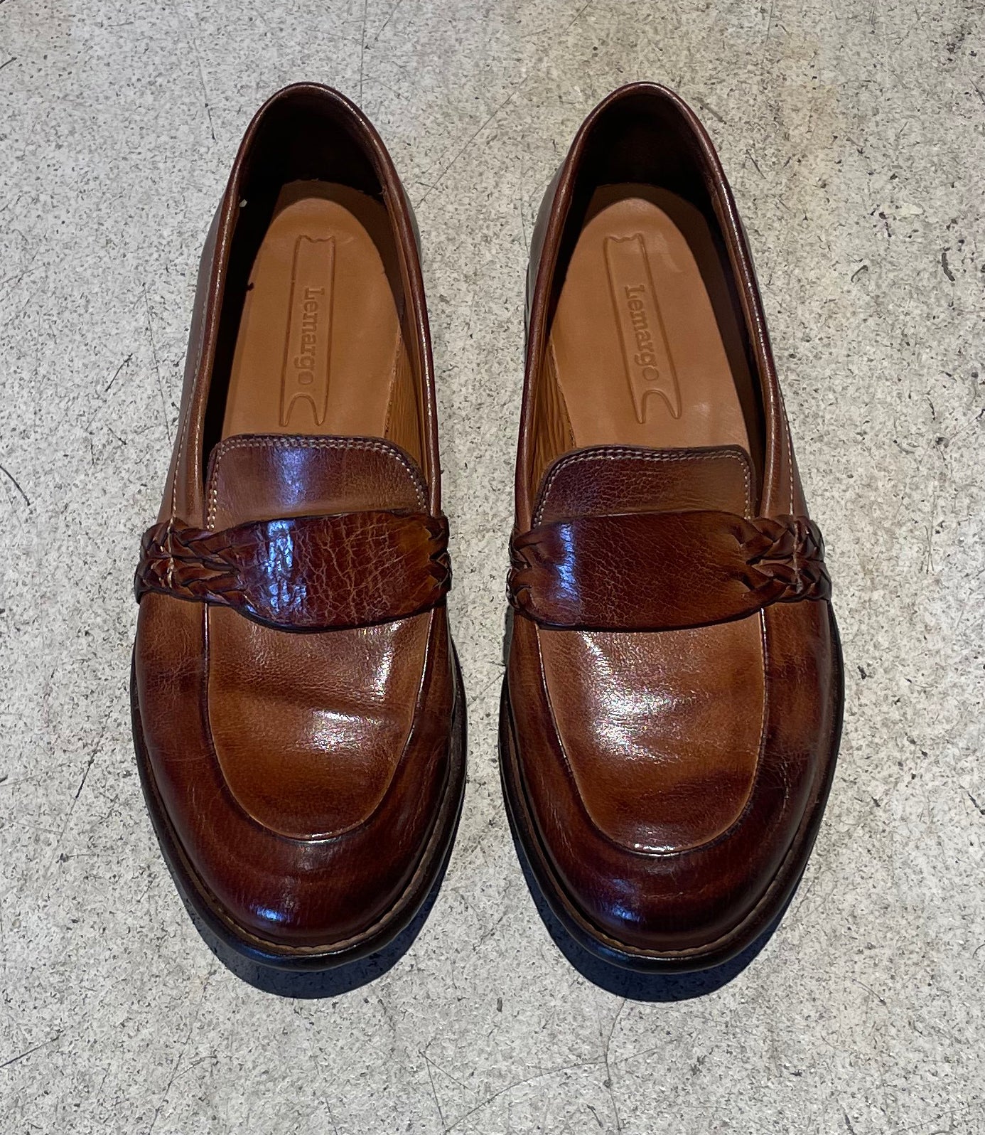 LEMARGO - Mocassins à détails tressés - Cognac