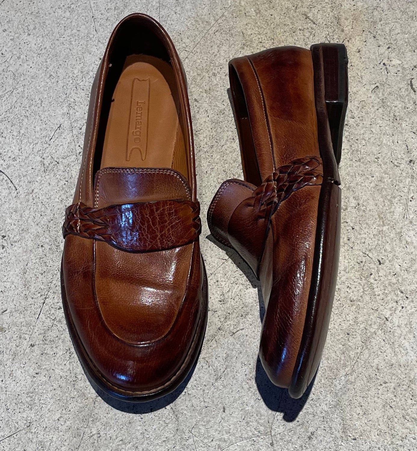 LEMARGO - Mocassins à détails tressés - Cognac