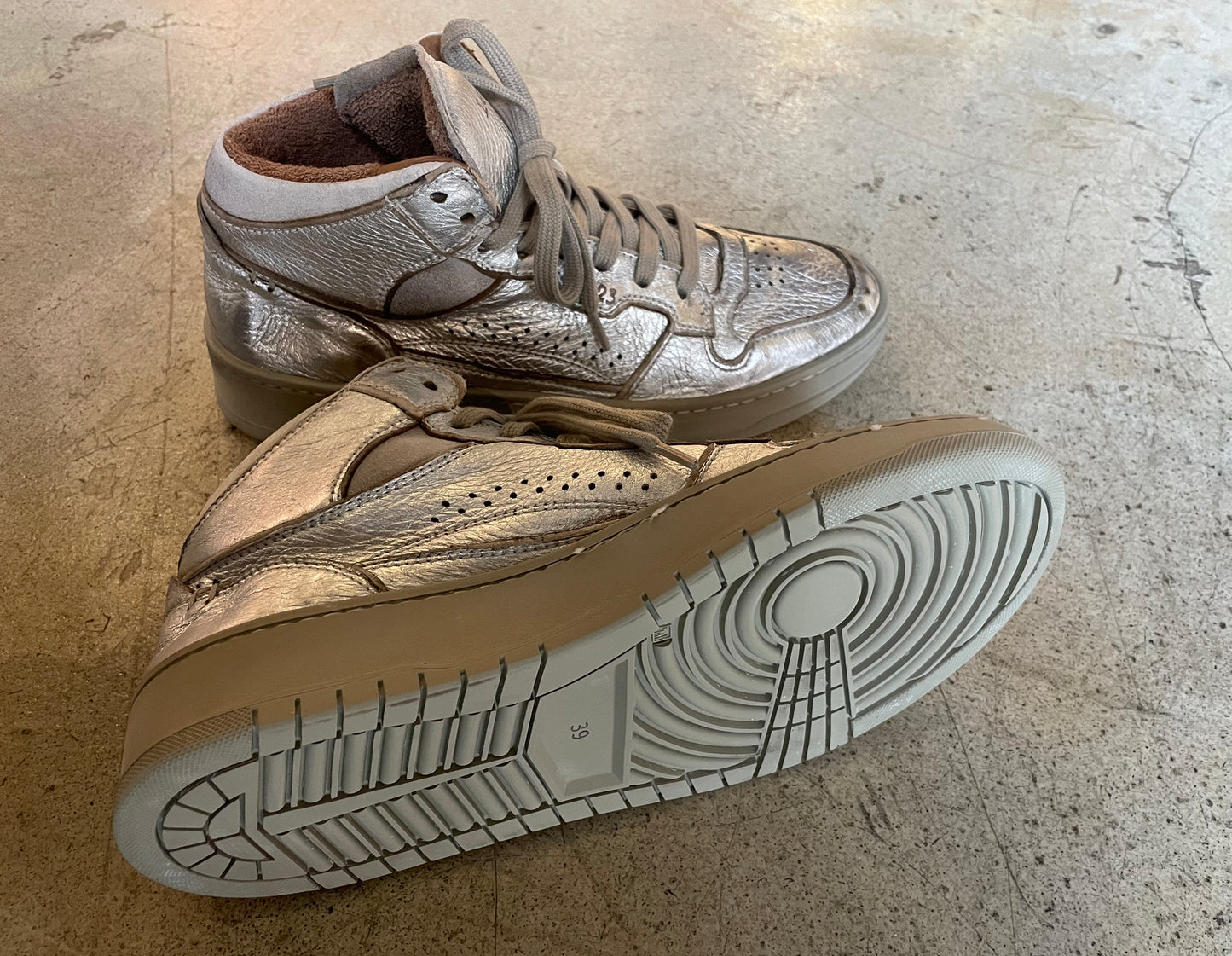 LEMARGO - SNEAKERS, BASKETS HIGH CAMILLA 04A LAMINATO Argenté