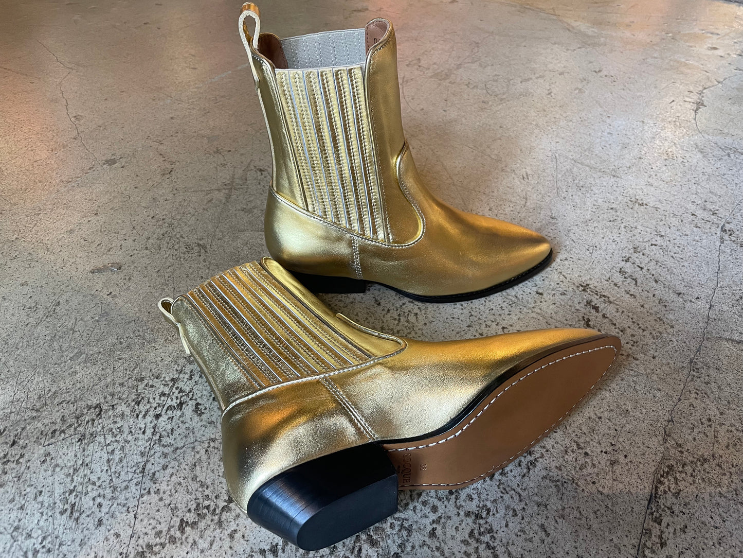SOCQUE - Bottines ABBEY Cuir Doré