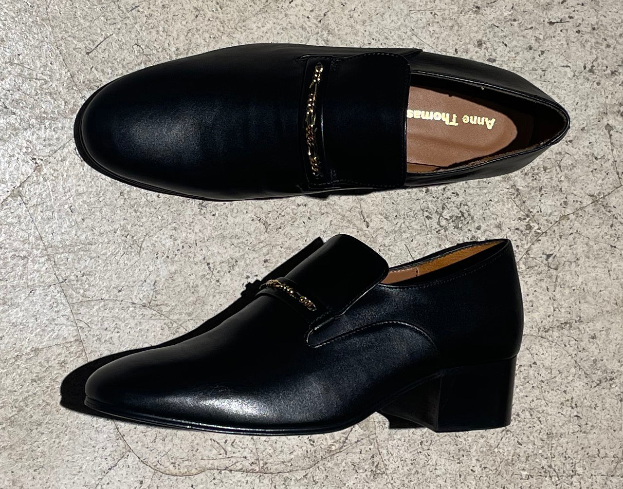 ANNE THOMAS - Mocassins à talon - Montana Calf Black