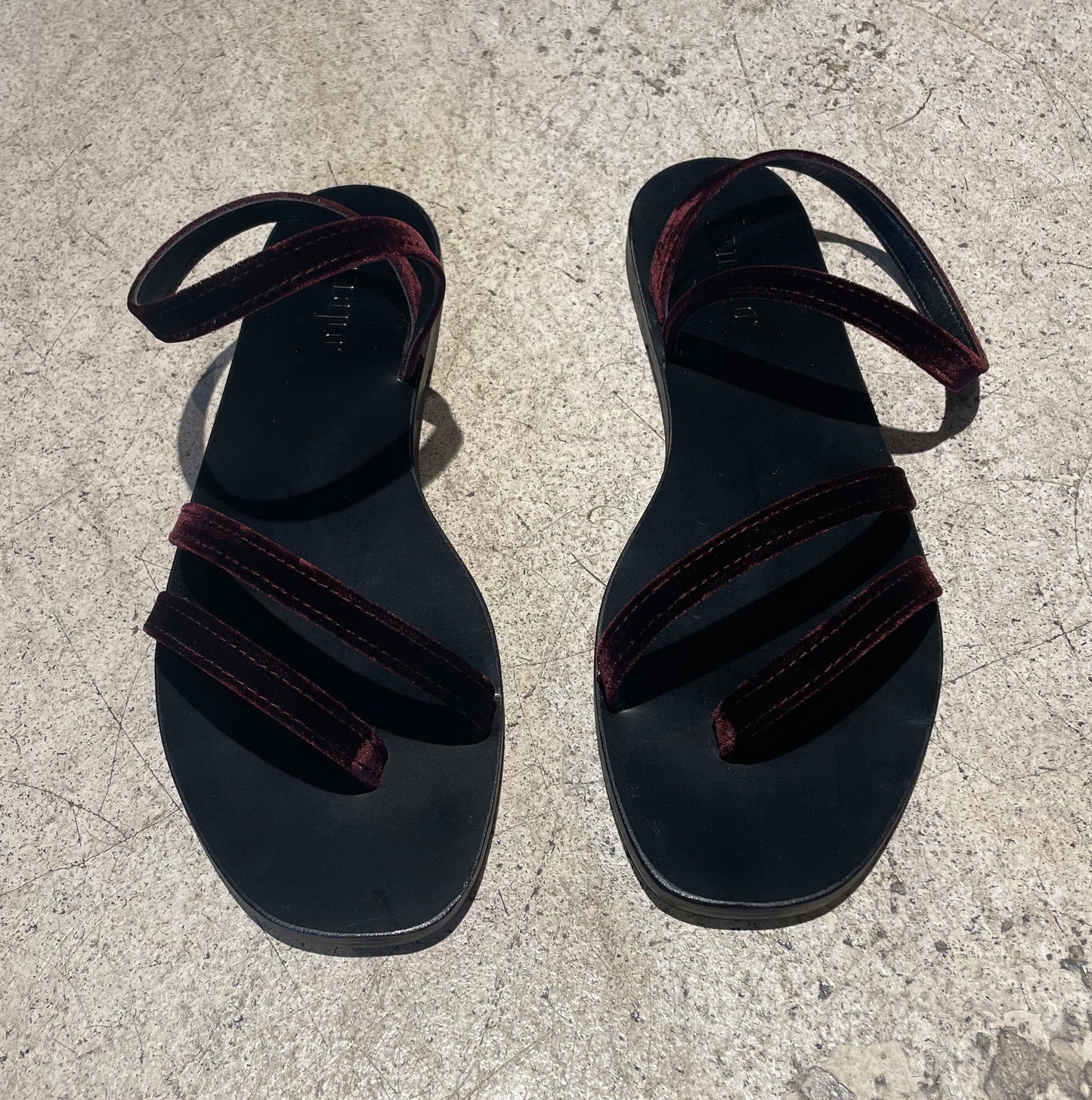 LANAPO - Sandales velours bordeaux