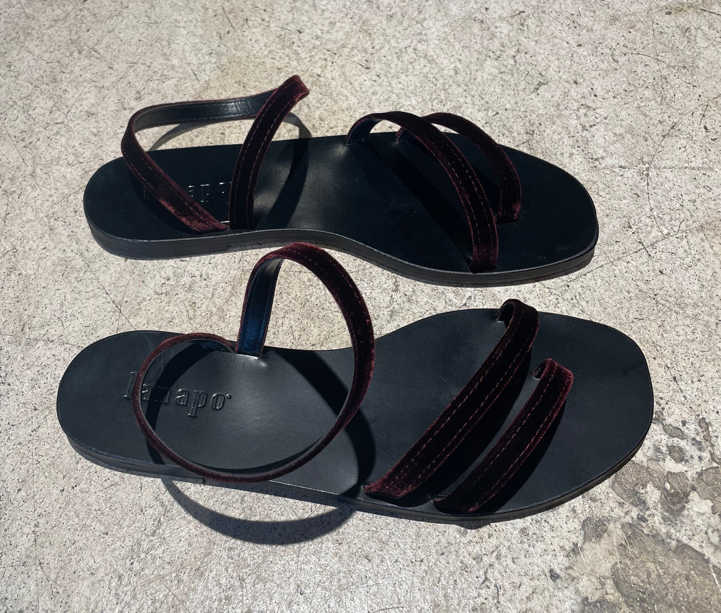 LANAPO - Sandales velours bordeaux