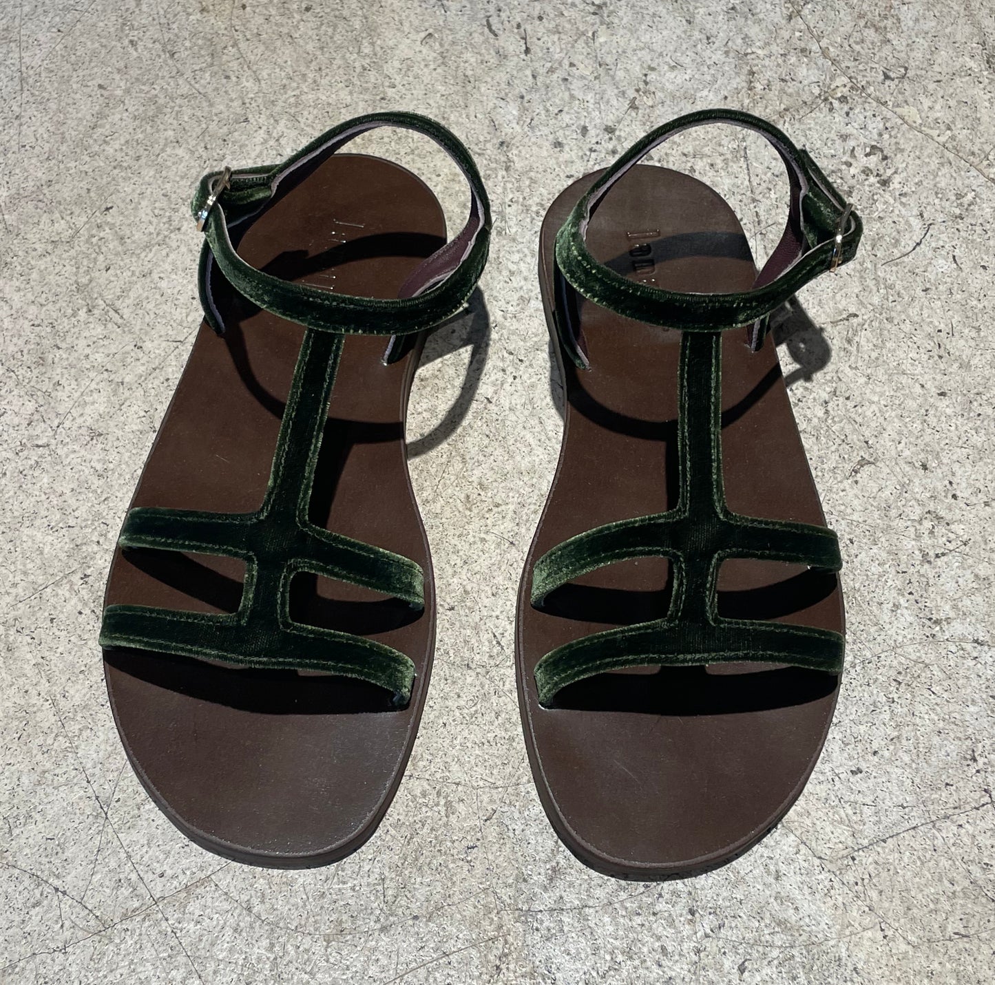 LANAPO - Sandales velours kaki