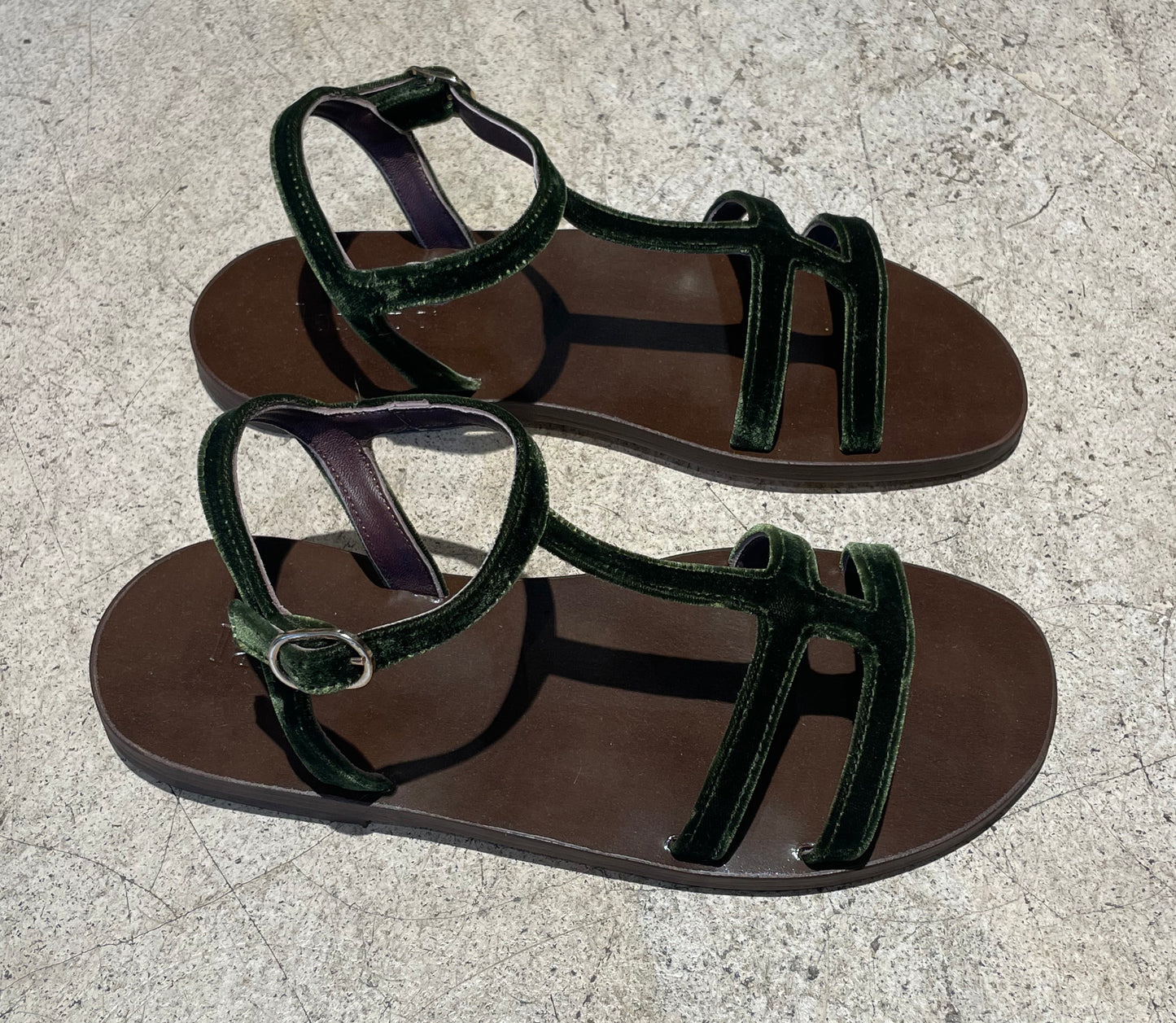LANAPO - Sandales velours kaki