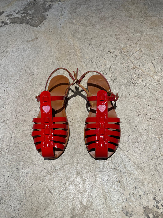 MAMA PRAIA - Sandales Glossy Red
