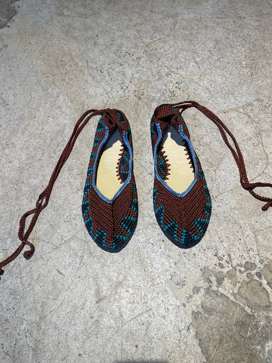 KASHURA - Ballerines à nouer marron