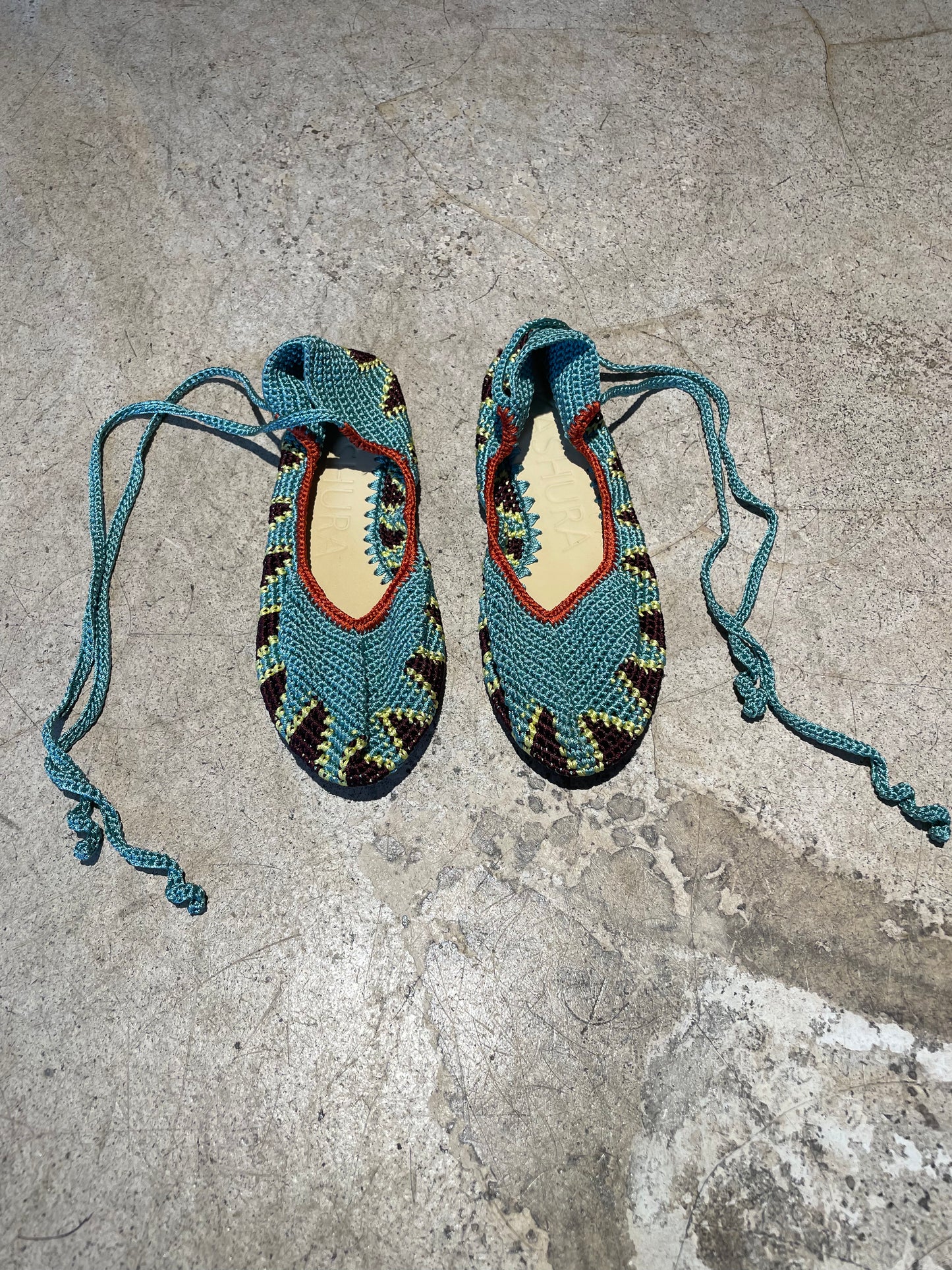 KASHURA - Ballerines à nouer sauge