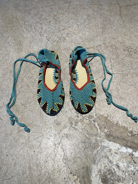 KASHURA - Ballerines à nouer sauge