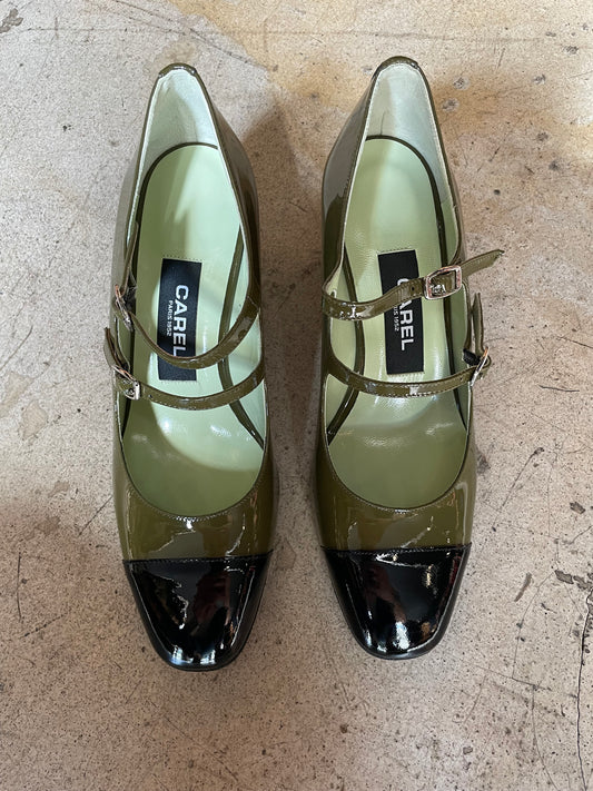 CAREL - Cherry vernis kaki/noir